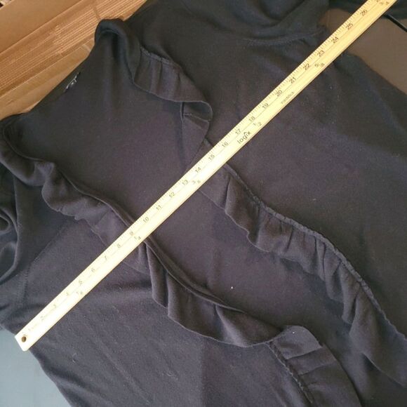 Talbots Black Ruffle Open Cardigan Sweater 1X - Picture 6 of 9